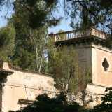 Foto 7b. Ci� che riusciamo a scorgere tra la folta vegetazione � la cima di un fabbricato su cui si innalza una torretta in pietra 